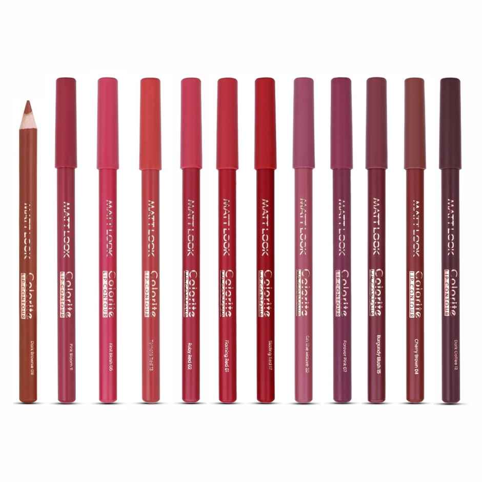 Mattlook Colorite Lip Contour Pencil Lip Liner Gorgeous 12 Shades & Long Lasting Formula