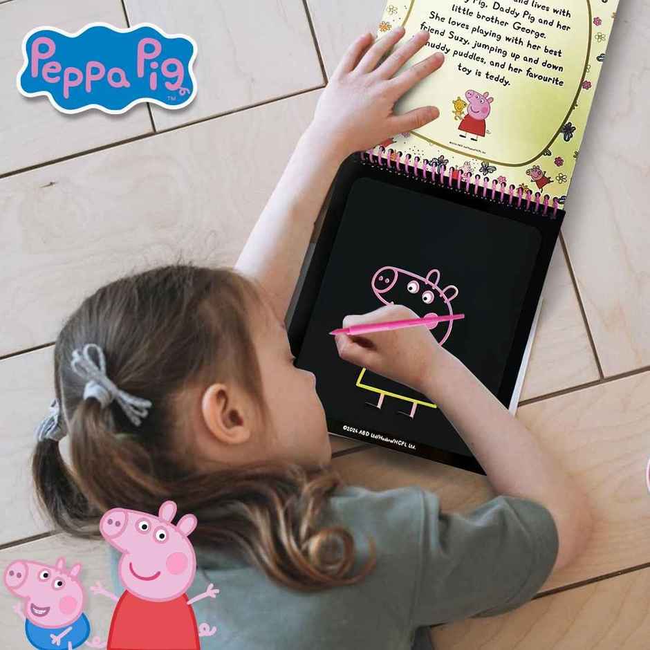 Wembley Peppa Pig Scratch Art Book DIY Magical Scratch Book with Story & Pen, Gift for Kids