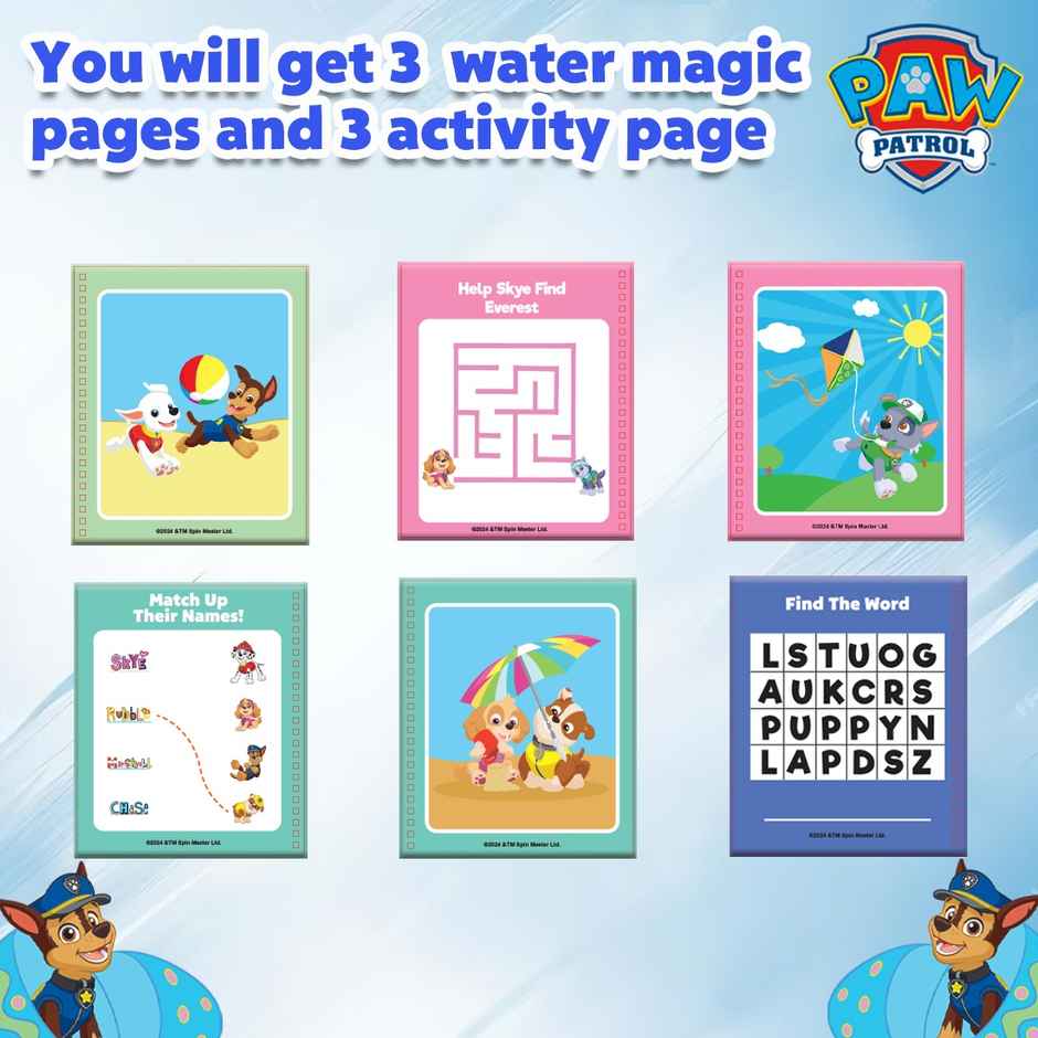 Wembley Paw Patrol Water Magic Activity Book � Mess-Free Reusable Coloring with Water Pen