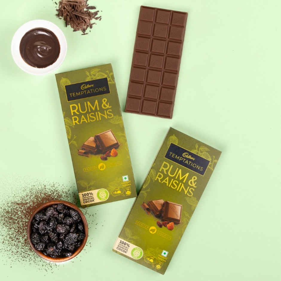 Cadbury Temptations Rum & Raisins Premium Chocolate Bar