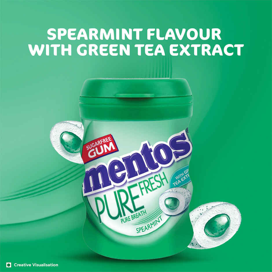 Mentos Pure Fresh Sugarfree Spearmint Chewing Gum Pocket Bottle