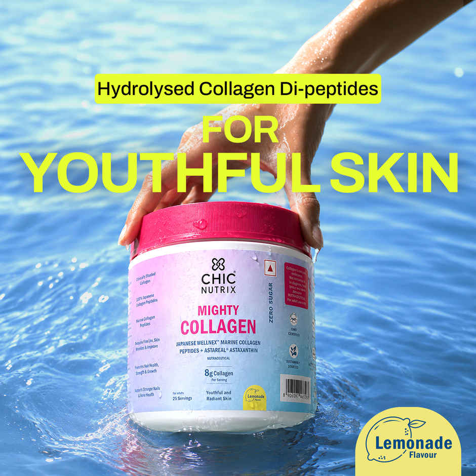 Chicnutrix Japanese Marine Collagen Peptides + 2 mg Astaxanthin, Lemonade Flavour