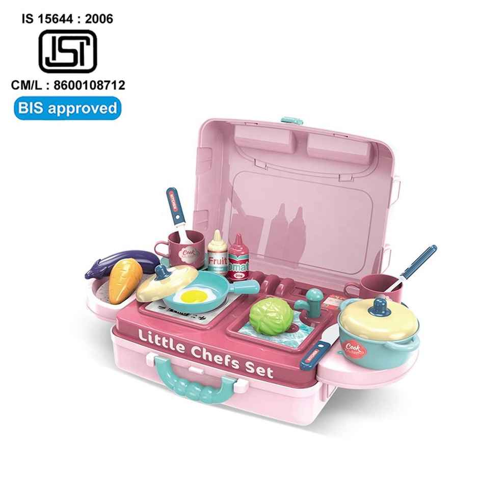 Wembley 3 In 1 Kitchen Set Portable Play Set With Cooking Utensils