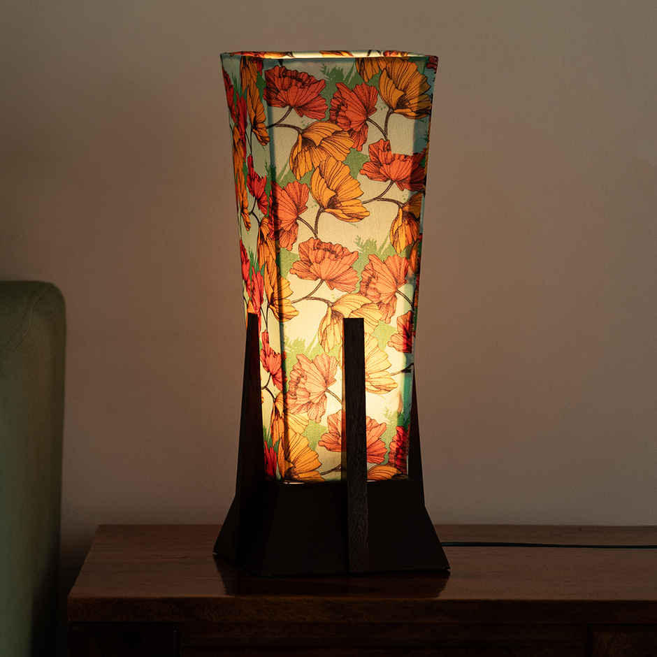ExclusiveLane Autumn Glow Mango Wood Table Lamp Handcrafted - 36.8 cm