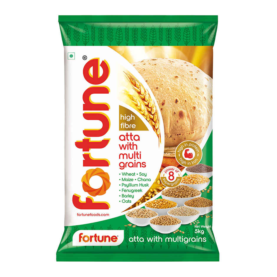 Fortune Atta with Multigrains | High in Protein, Fibre & Iron | With 8 Supergrains