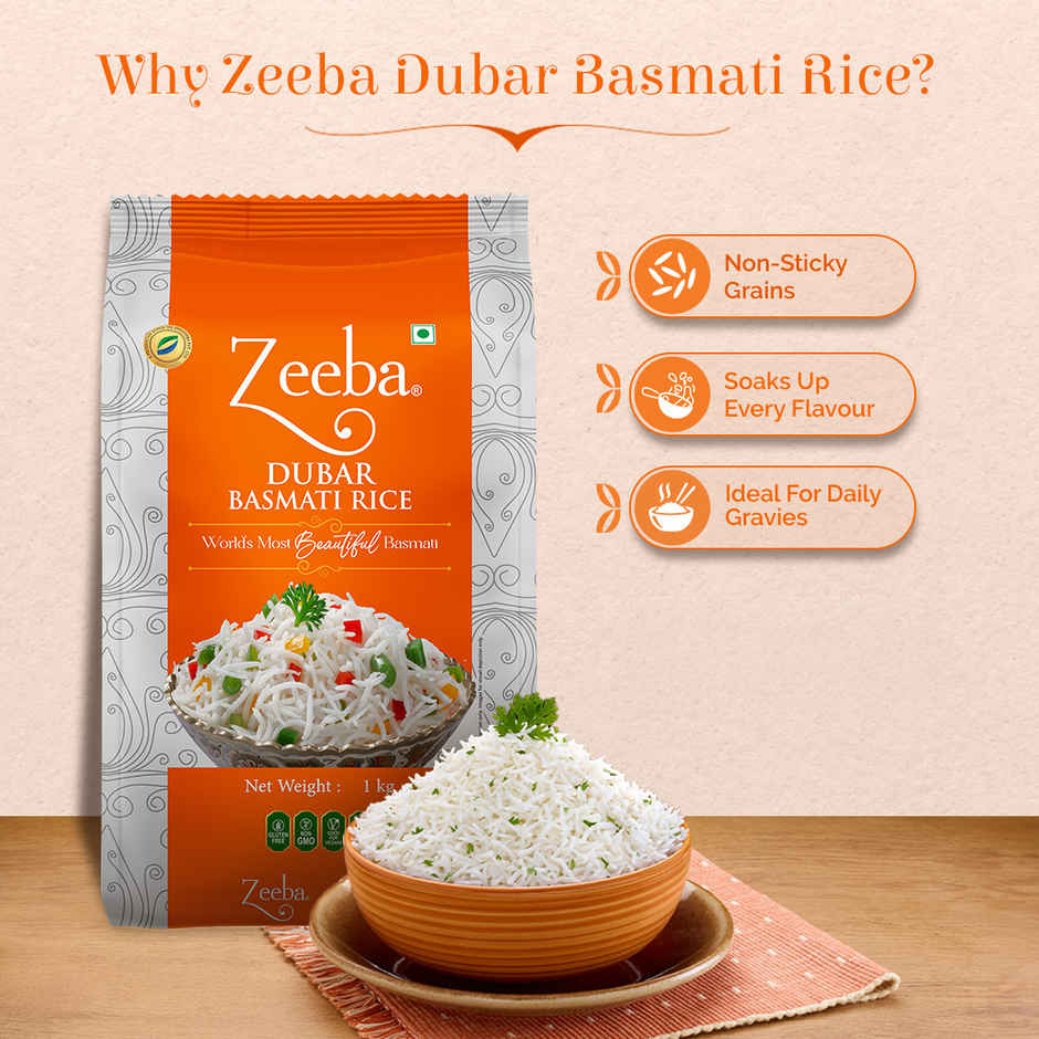 Zeeba Dubar Basmati 1121 Steam | Short Grain