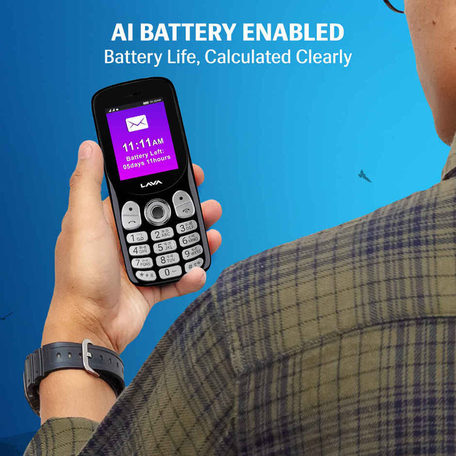 Lava A1 Tejas Dual SIM Keypad Phone | 2 Inch Display | AI Battery | FM Radio | MP3 Player | Black