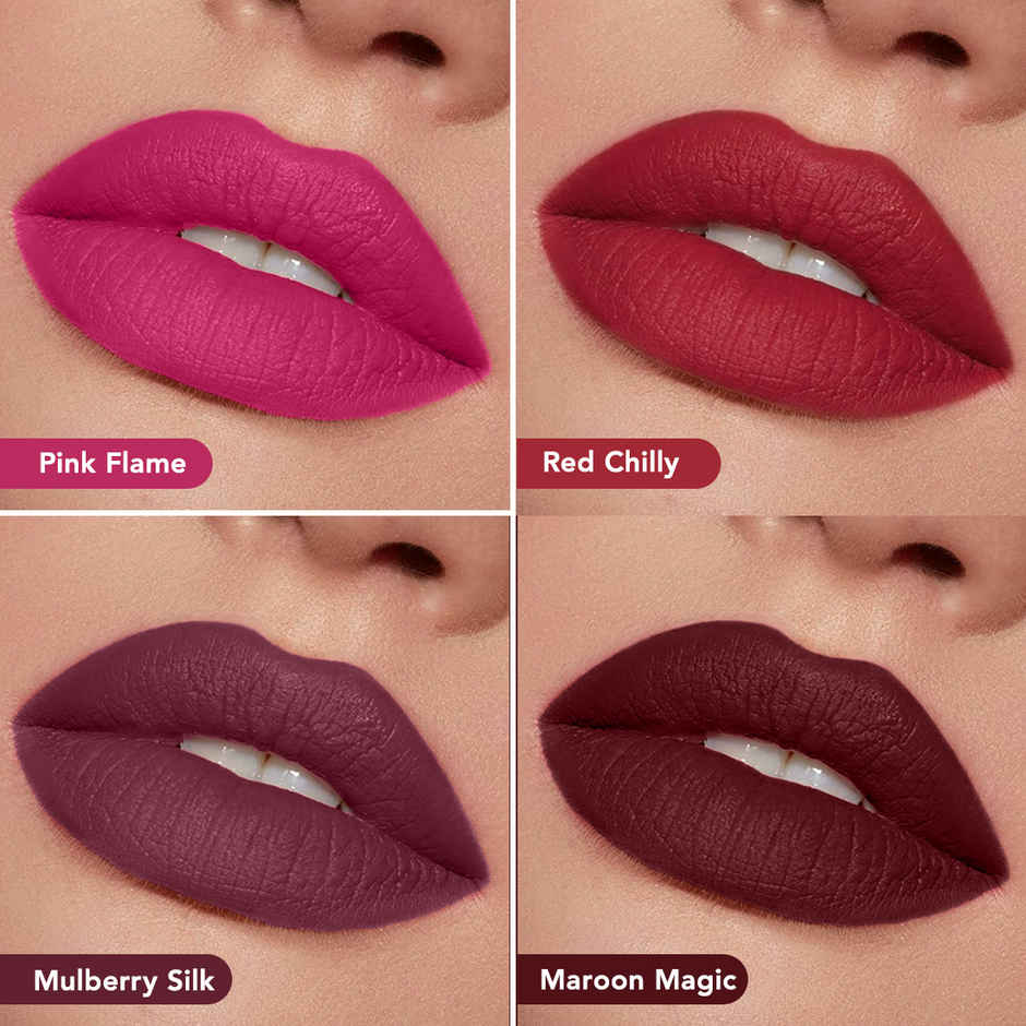 Coloressence Dusk to Dawn Liquid Lipstick Kit (4 Shades) | Free Lip Gloss | Waterproof|Long Lasting