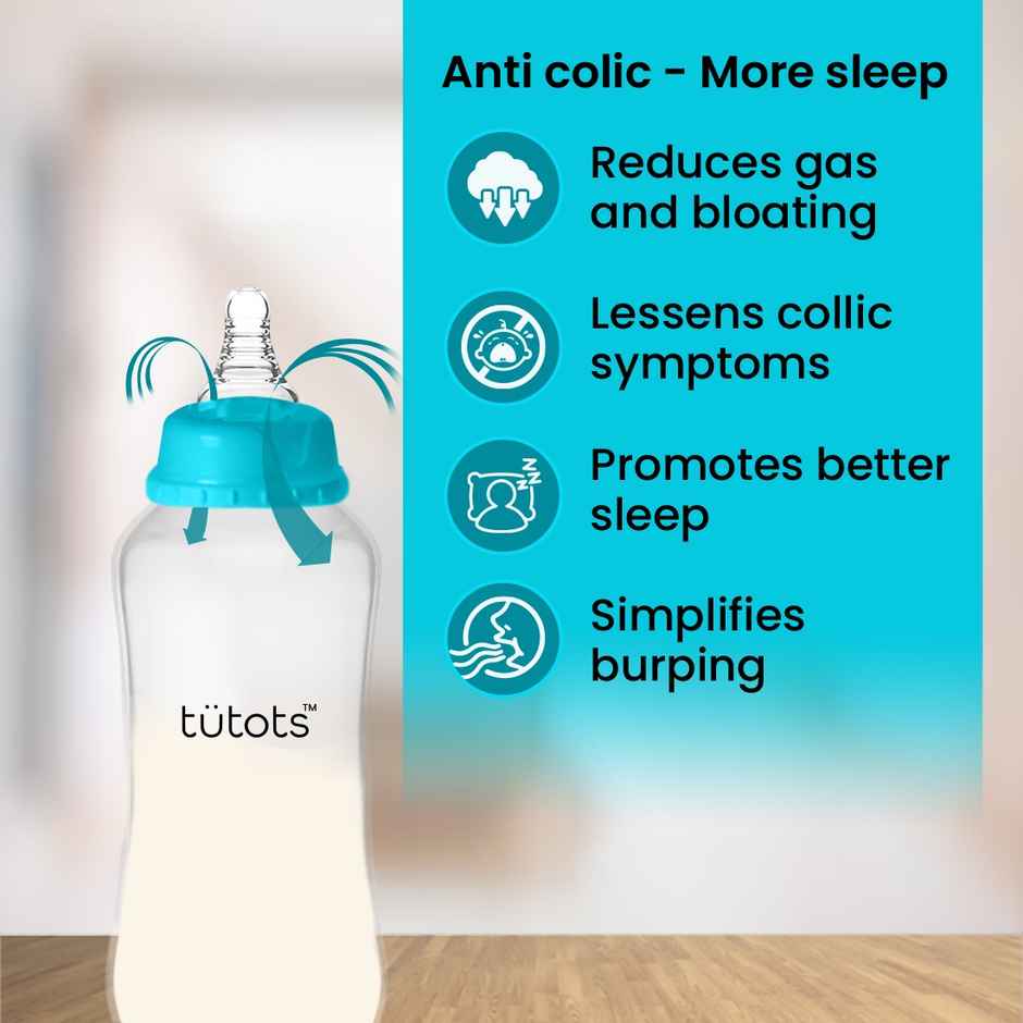 tutots Feeding bottle with Spiral Nipple with Comfort Petals | Blue