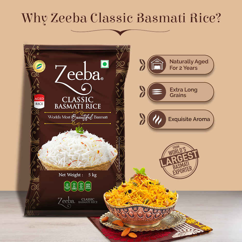 Zeeba Classic Aged Basmati Rice Extra Long Rice