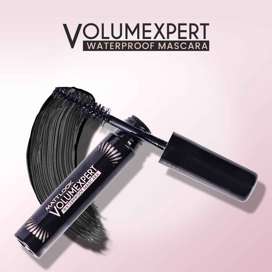 Mattlook Volumexpert Waterproof Mascara | Smooth Clump | High Volume Long lasting Curly Lashes Black
