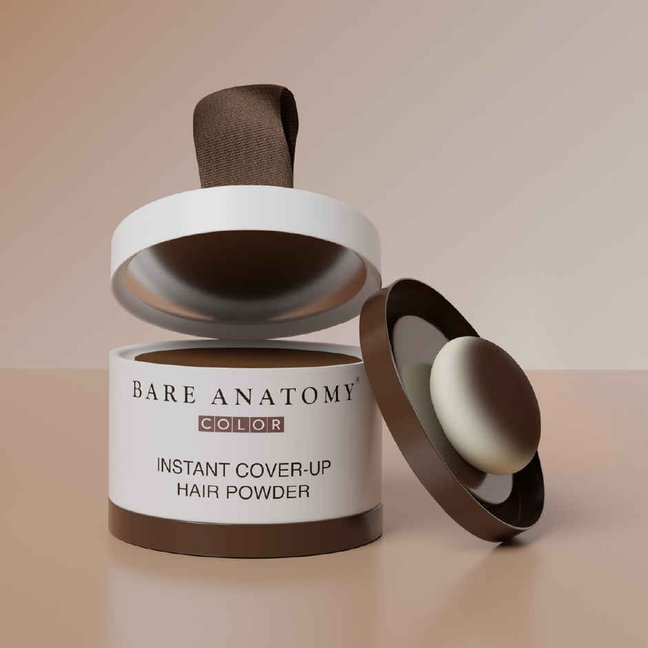 Bare Anatomy Instant Cover-Up Hair Powder | Seamless Natural Finish | Brown Color Hair Powder