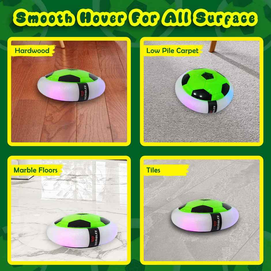 Wembley C-Type Usb Rechargeable Battery Powered Hover Football Indoohover Ball Soccer - Green
