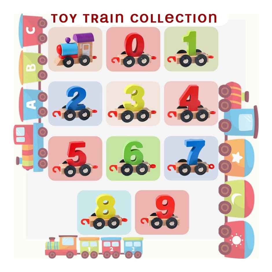 Wembley Wooden Puzzle Train Toys For Kids Set | Number For Kids Learning Educational Toys For 2 Yrs