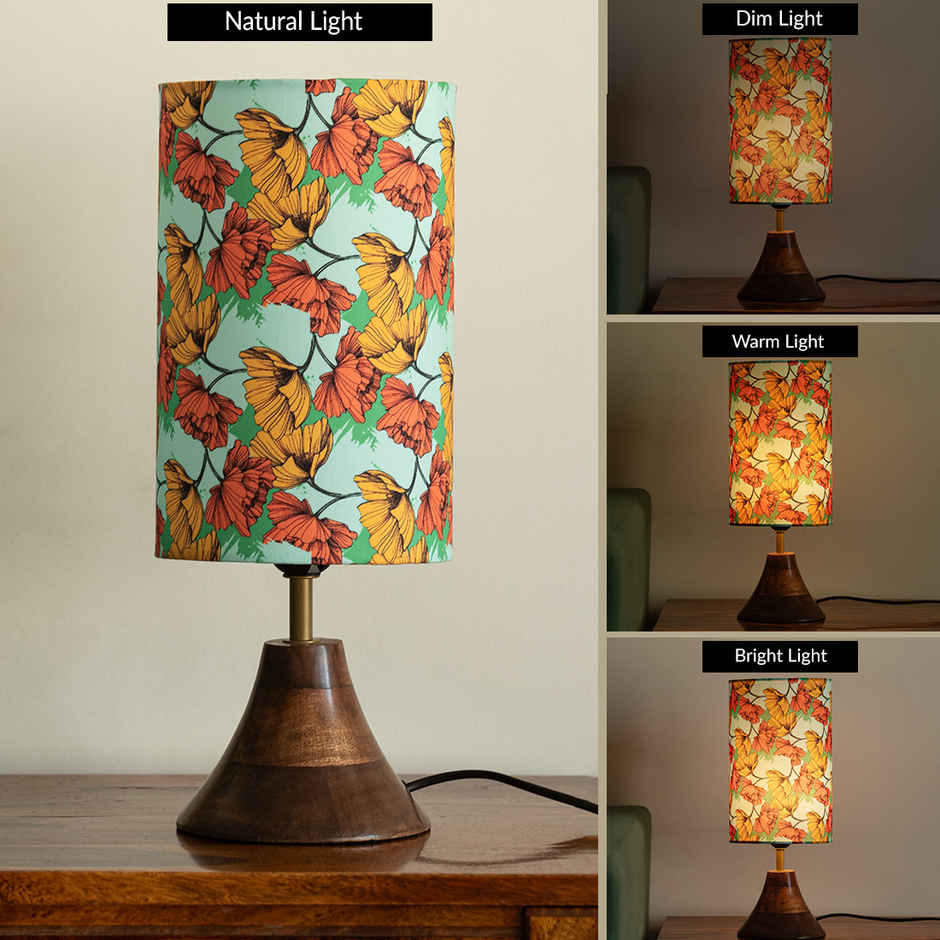 ExclusiveLane Autumn Glow Mango Wood Table Lamp Handcrafted - 40.5 cm
