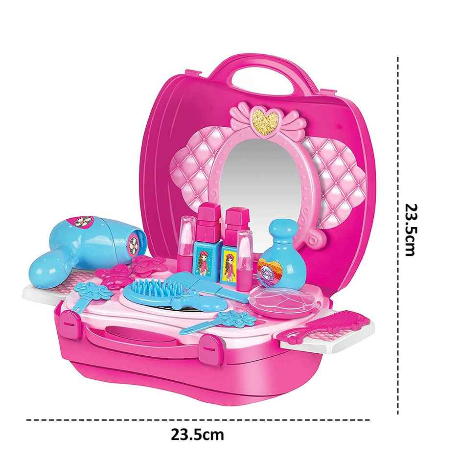 Wembley Kids Makeup Kit For Girls Doll Make Up Set With Mirror & Hair Styling Cosmetics Accessories