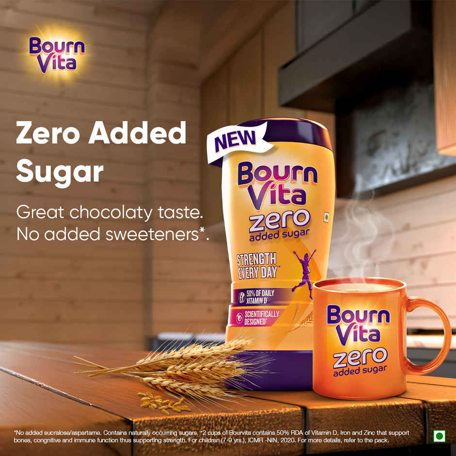 Cadbury Bournvita Zero Added Sugar Nutrition Drink Jar