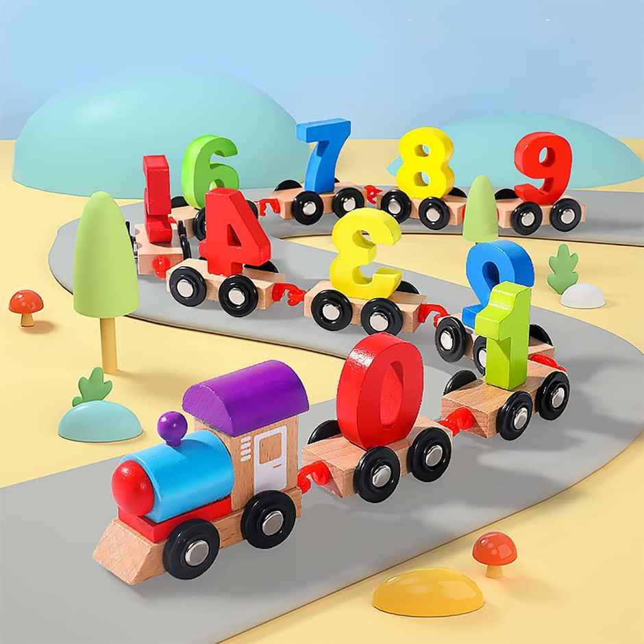 Wembley Wooden Puzzle Train Toys For Kids Set | Number For Kids Learning Educational Toys For 2 Yrs