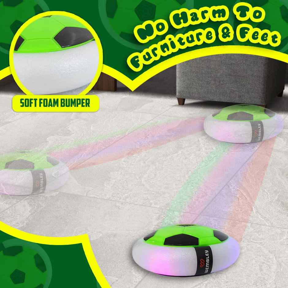 Wembley C-Type Usb Rechargeable Battery Powered Hover Football Indoohover Ball Soccer - Green