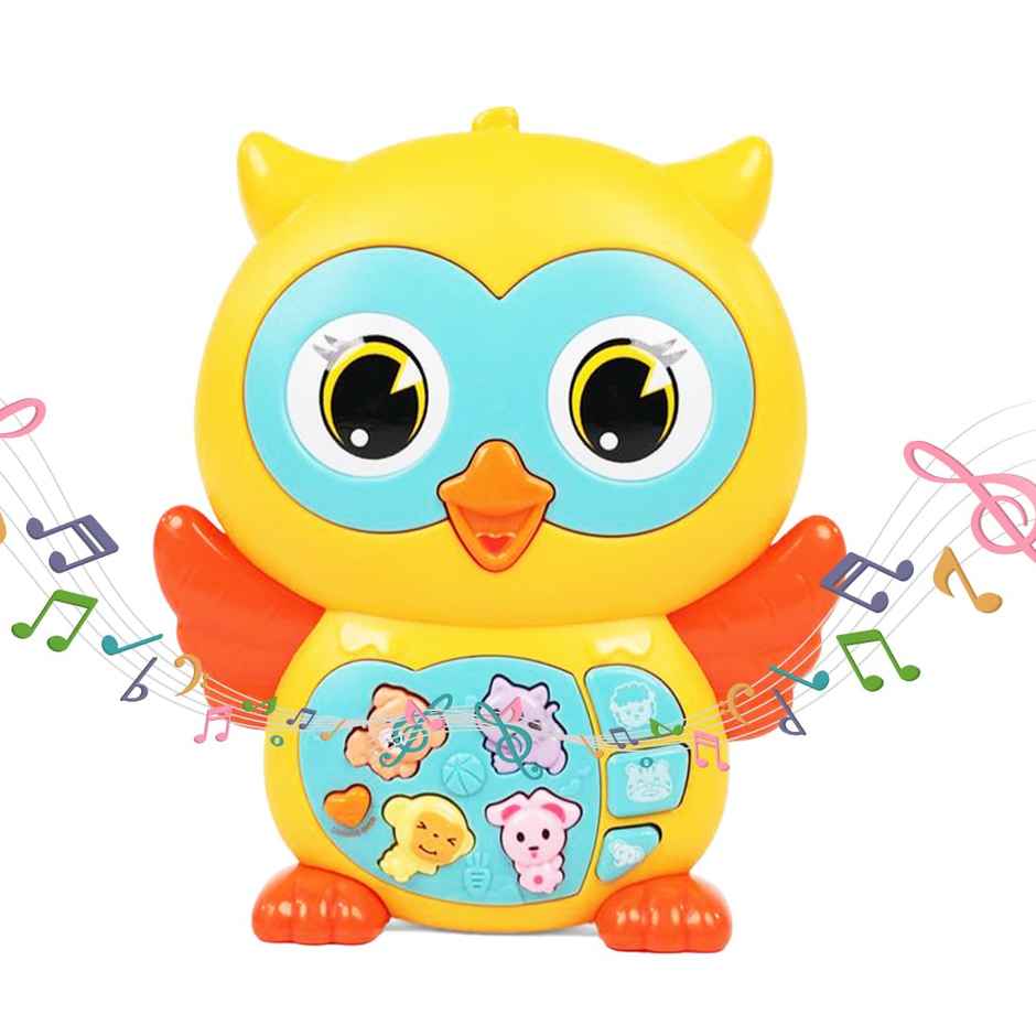 Wembley Owl Baby Musical Toys With Music Led Lights Animal Sounds Crawling Toys-Yellow