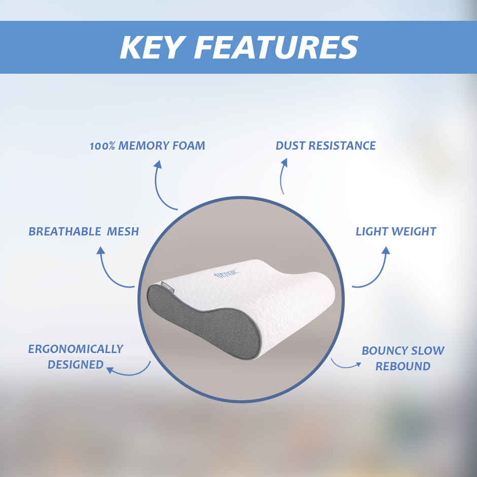 Stergic Next Cervical Pillow For Neck And Shoulder Pain Relief Ergonomic Memory Foam Pillow - Assorted