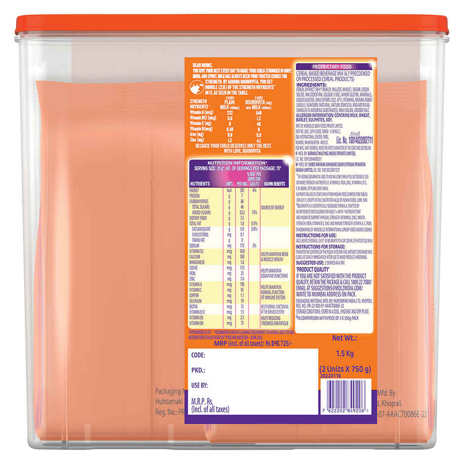 Cadbury Bournvita Chocolate Drink Mix | For 7 - 9 years Kids