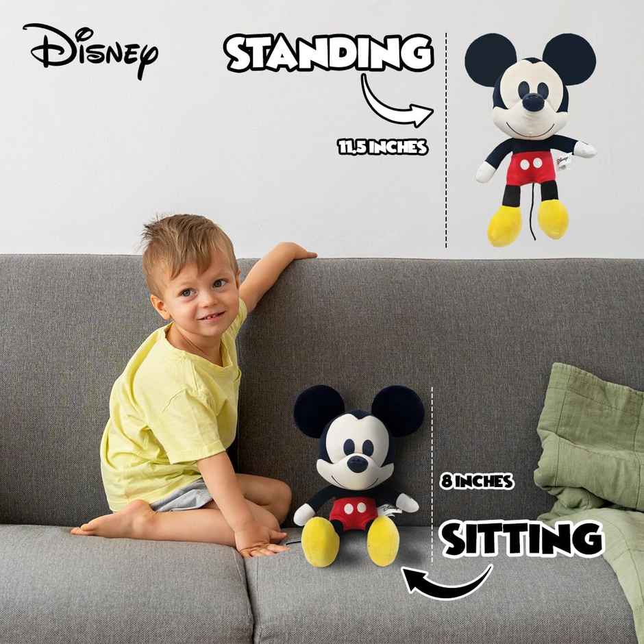 Hamleys Disney Mickey Mouse Soft Toy 8 Inches Plush Huggable Stuffed Toy For Kids Toys For Ages 2+
