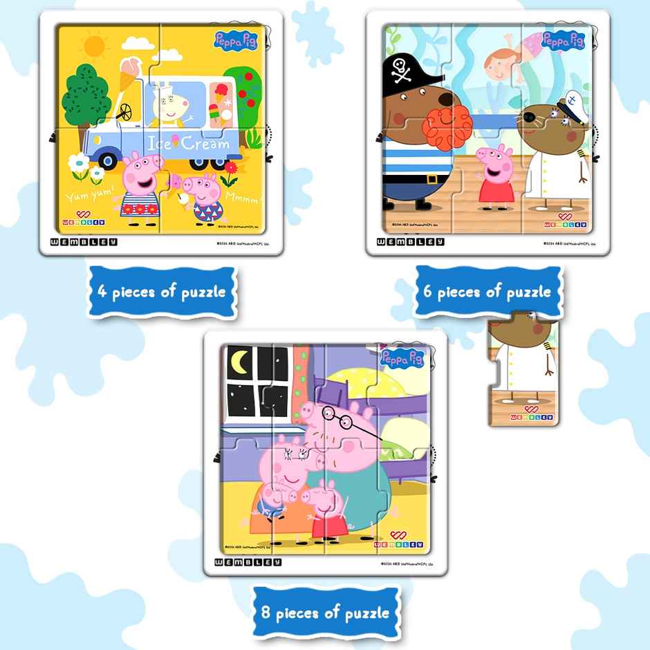 Wembley Peppa Pig - 3 in 1 Jigsaw Magnetic Puzzle for Kids DIY Creative Activity Set