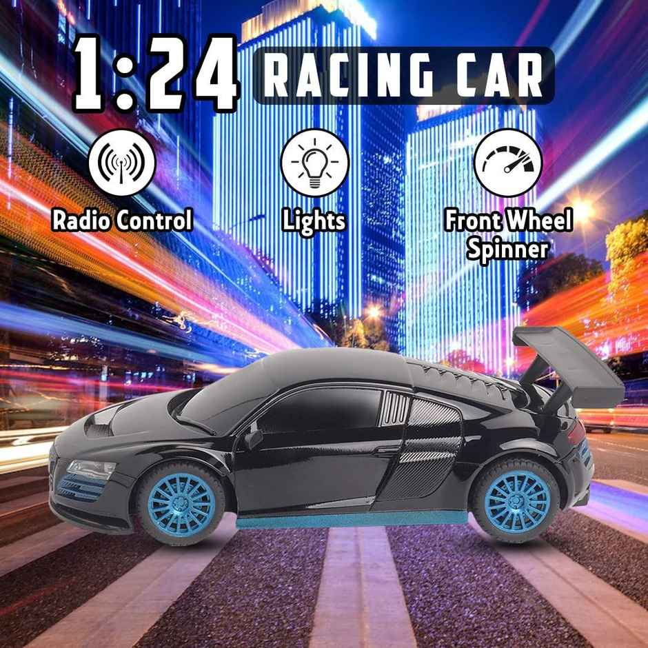 Wembley Rc Car High Speed Mini 1:24 Scale Usb Rechargeable Remote Control Car For Kids - Black