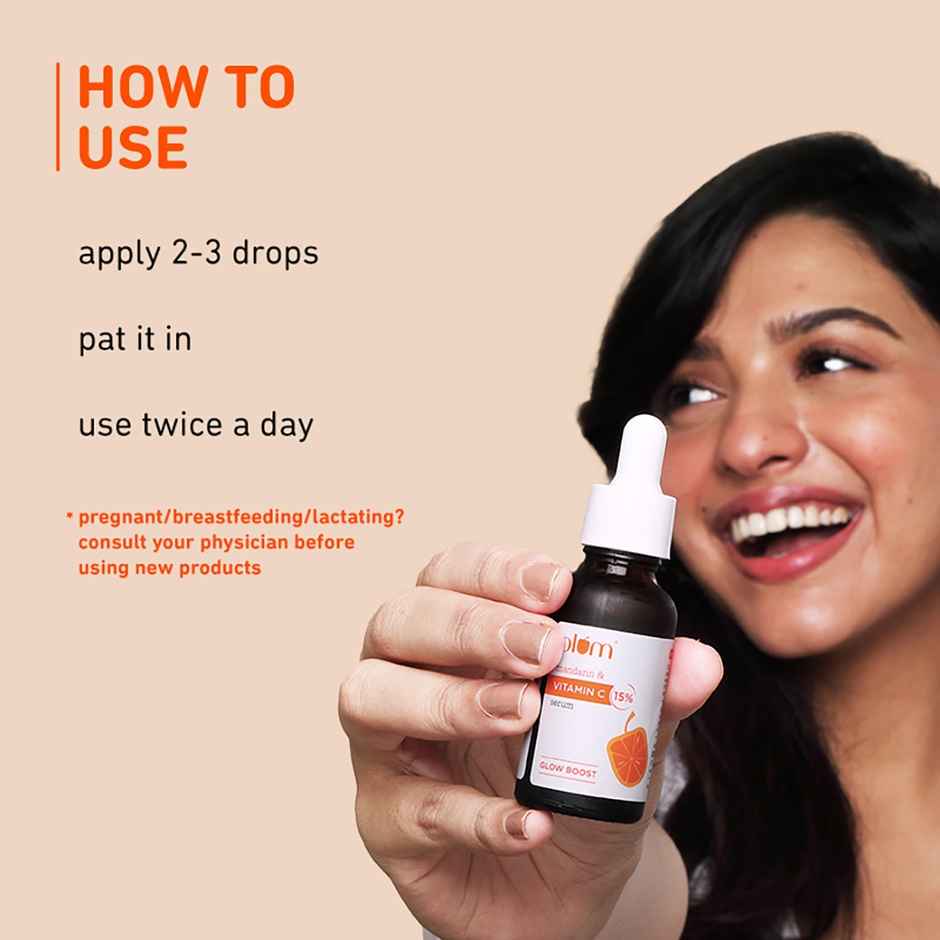 Plum 15% Vitamin C Face Serum With Mandarin (20ml) & Plum 10% Niacinamide Face Serum With Rice Water (15ml) Combo