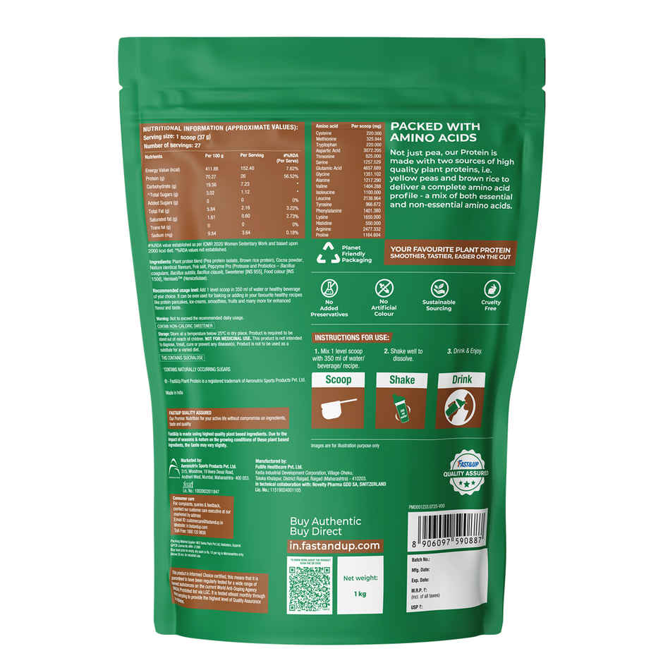 Fast&up Plant Protein | Vegan Protein | Rich Chocolate Flavour