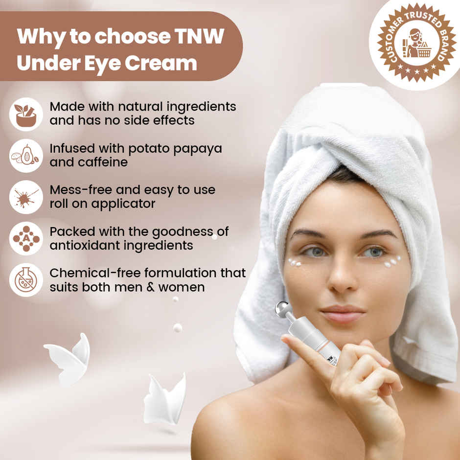 The Natural Wash Sun Under Eye Cream Metallic Roll-On for Dark Circles & Puffiness | All Skin Types