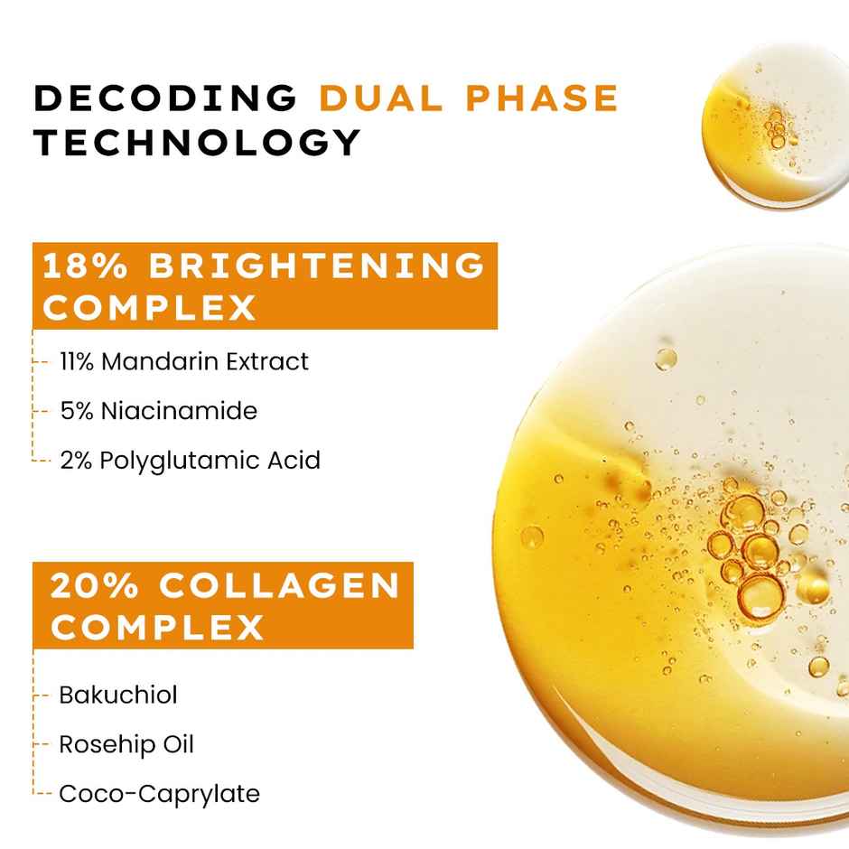 Hyphen 18% Brightening + 20% Collagen Double Shot Face Serum | 5% Niacinamide for Dark Spots