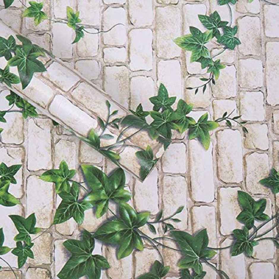 Wollzo Leafy Look Self-Adhesive Wallpaper (45 X 500 Cm)