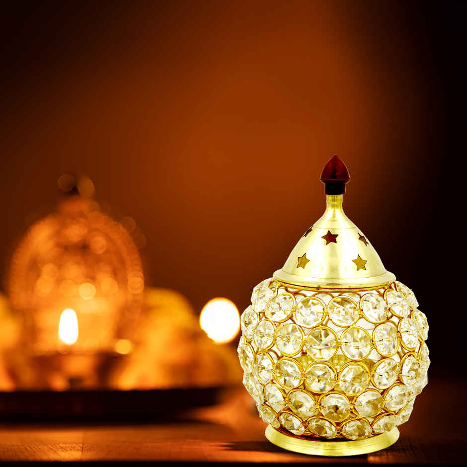 Nitya Brass Crystal Akhand Jyot Matki Diya | Akhand Diya | Shubhkart
