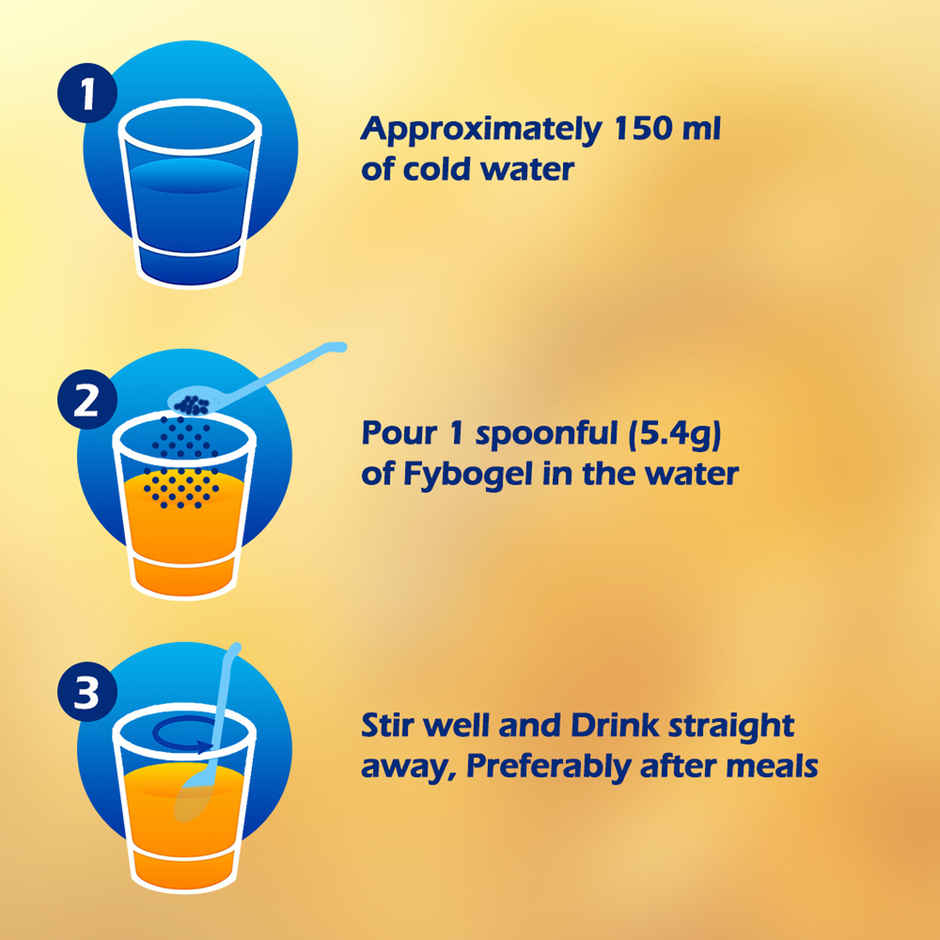 Fybogel - Orange Flavoured Isabgol Husk, Natural Way To Treat Constipation