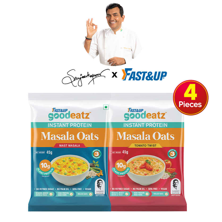 GoodEatz High Protein Oats - Mast Masala & Tomato Twist - 4 Packs