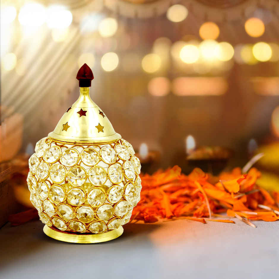 Nitya Brass Crystal Akhand Jyot Matki Diya | Akhand Diya | Shubhkart