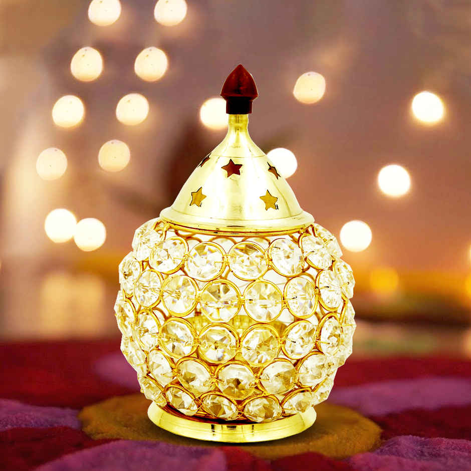 Nitya Brass Crystal Akhand Jyot Matki Diya | Akhand Diya | Shubhkart
