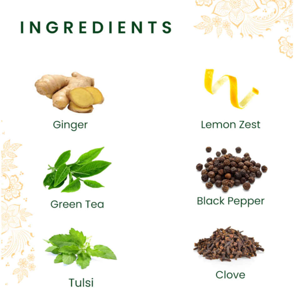 Roshi Spiced Ginger and Lemon Green Tea Kahwa