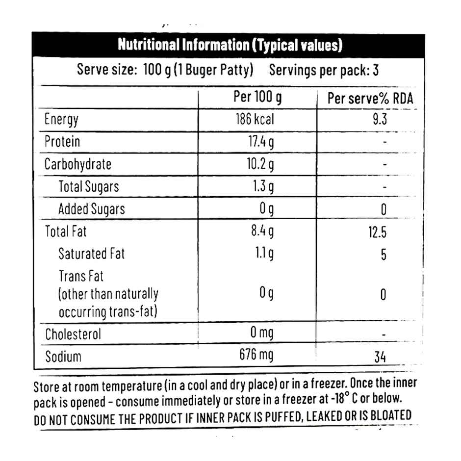 Tata Simply Better Plant-Based Chicken Burger Patty, Tastes Just Like Chicken - 3 Pieces