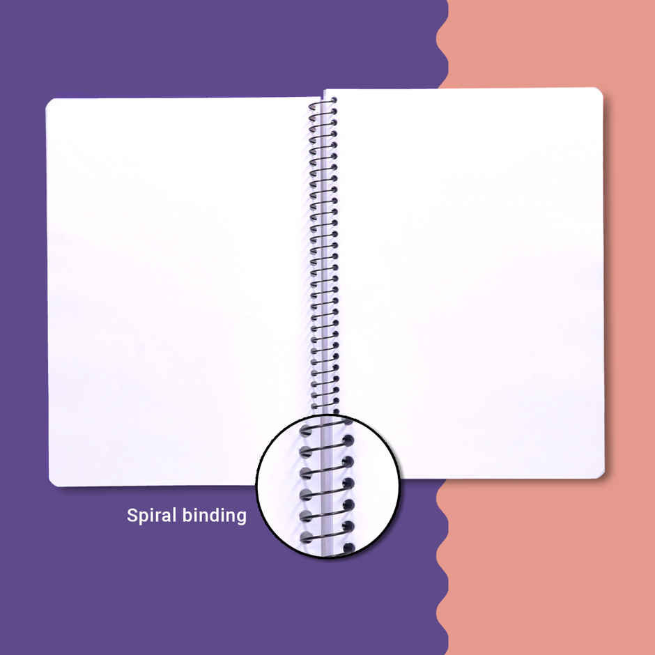Navneet Youva Spiral Bound Unruled Long Notebook | 300 Pages | A4 size | Design & Colour May Vary