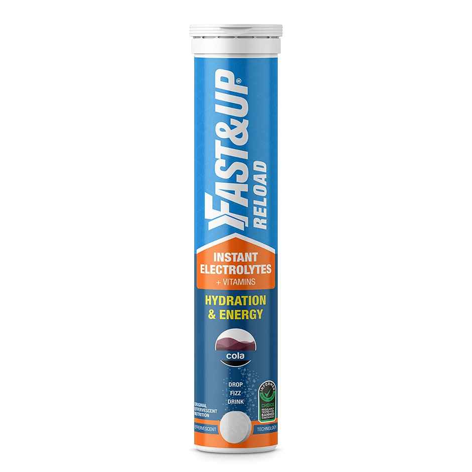 Fast&Up Reload (Electrolytes) with Added Caffeine for Instant Energy & Hydration Sports Drink - Cola (20 Effervescent Tablets)