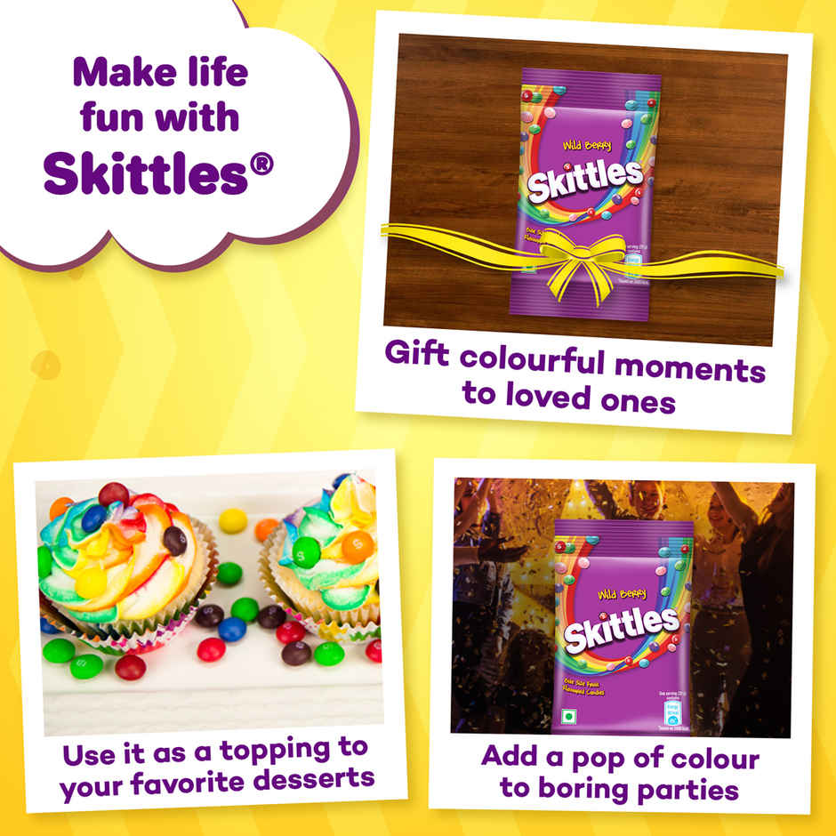 Skittles Wildberry Bite-Size Fruit Flavoured Candy Pouch