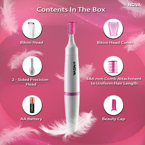 Nova Nls 530 Sensi-Trim Touch Trimmer | 45 Min Runtime | 4 Length Settings | White