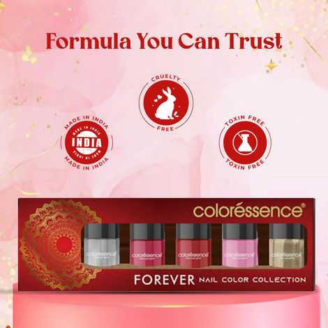 Colouressence Nail Paint Kit | Free Nail Paint Remover-Forever | Multicolour