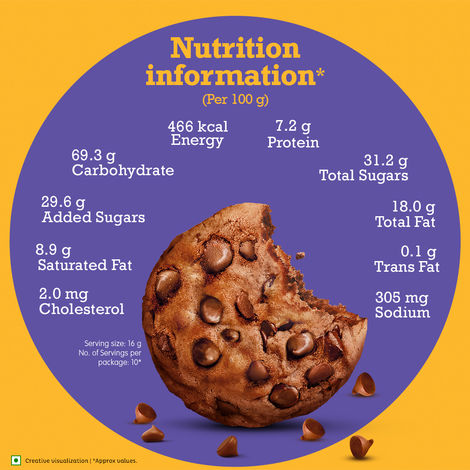 Cadbury Chocobakes Choco Chip Flavoured Biscuits | Artificial Colour-free