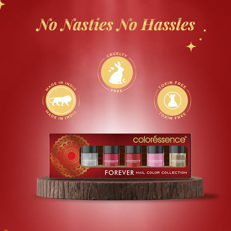 Colouressence Nail Paint Kit | Free Nail Paint Remover-Forever | Multicolour