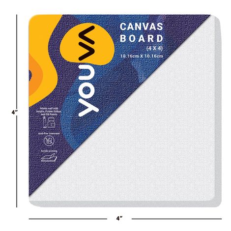 Navneet Youva |Canvas Board |4x4 inch | Pack of 3