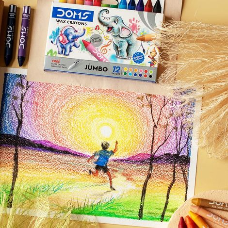 Doms Jumbo Wax Crayons 12 Shades